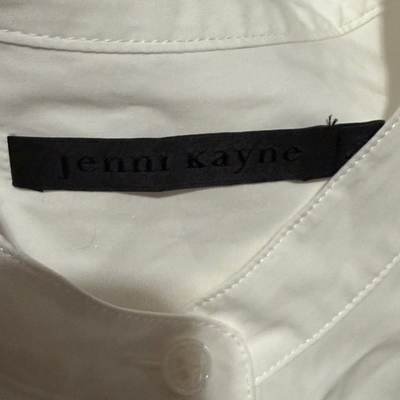 Jenni Kayne - Cotton Button Down Shirt - Collarless - White Size S- Pristine - Picture 8 of 8